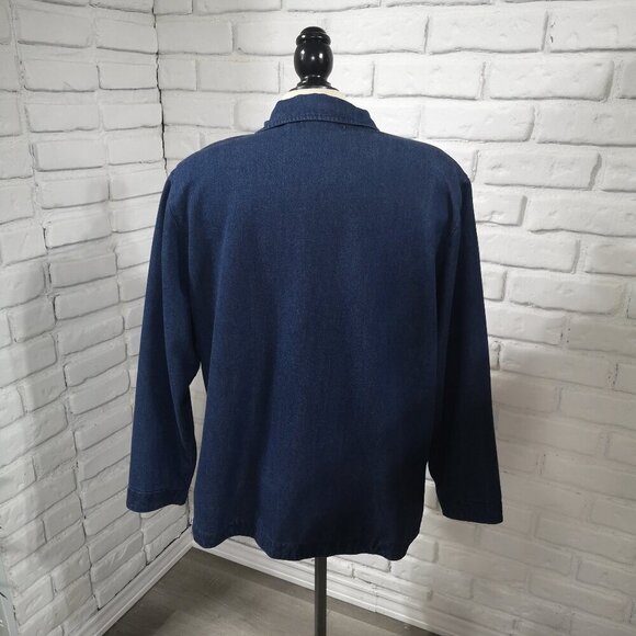 R&R Ladies Size XL (18) Full Zip Straight Fit Blue Jean Jacket - Picture 2 of 11